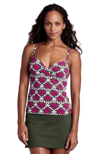 Women's Beach Living Deco Shirred Tankini Top