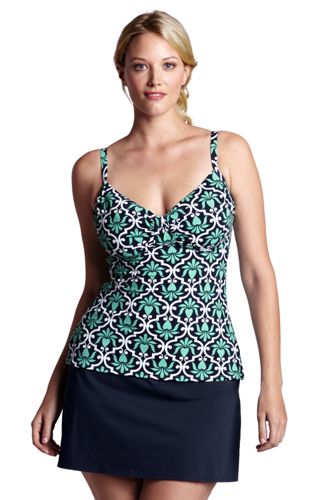Women's Beach Living Deco Shirred Tankini Top