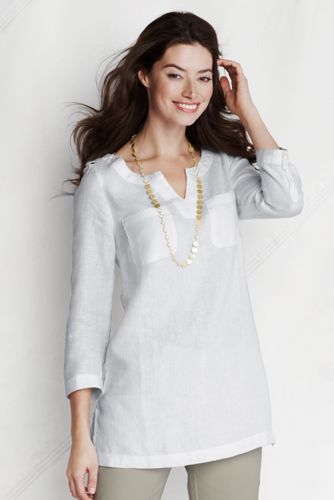 Women's Bracelet Sleeve 2-pocket Linen Tunic