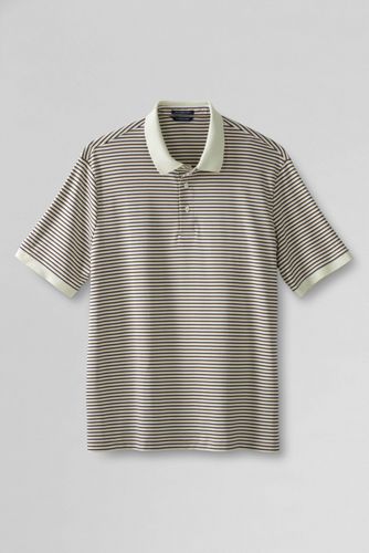 【ランズエンド LANDS' END】メンズ・スーピマ・インターロック・ポロ/ストライプ/半袖 ランズエンド
