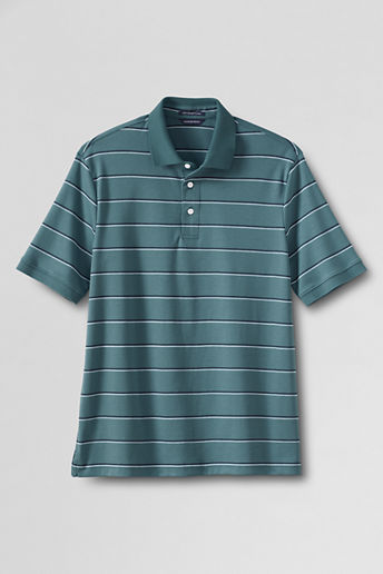 Men's Short Sleeve Striped Supima Interlock Polo Shirt - Antique Pine Stripe