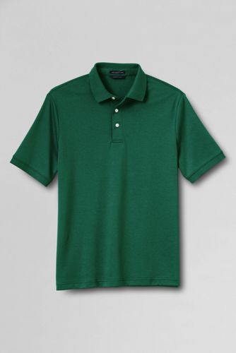 【ランズエンド LANDS' END】メンズ・スーピマ・インターロック・ポロ/無地/半袖 ランズエンド