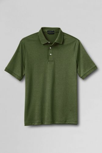 【ランズエンド LANDS' END】メンズ・スーピマ・インターロック・ポロ/無地/半袖 ランズエンド