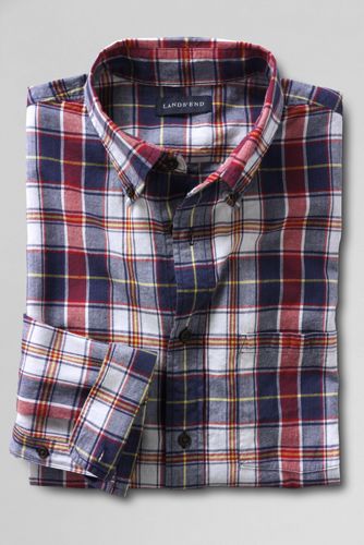 Men's Long Sleeve Aged Navy Madras Shirt