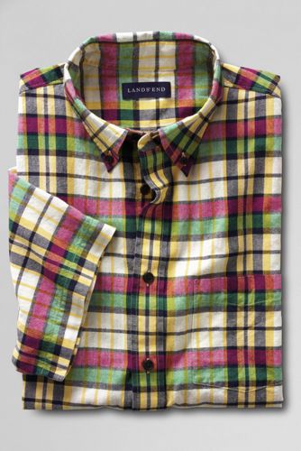 Men's Short Sleeve Colonial Yellow Madras Shirt