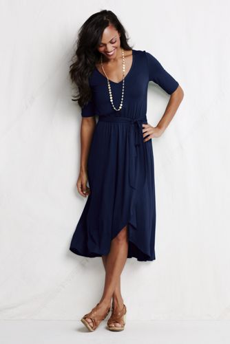 Women's Asymmetric Fluid Wrap Dress 