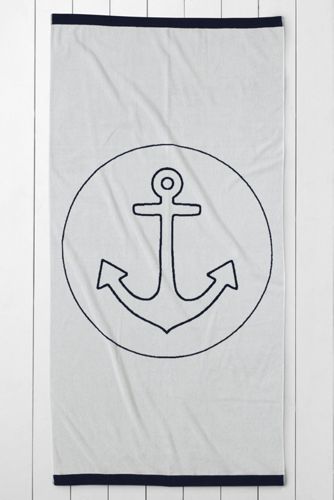 Anchor Icon Beach Towel
