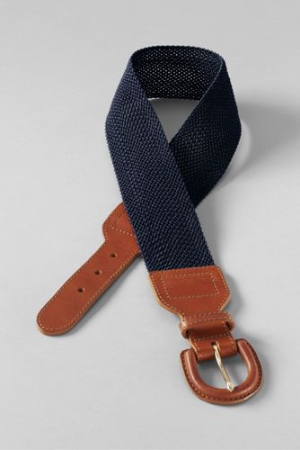 Women's Wide Nylon and Leather Dress Belt