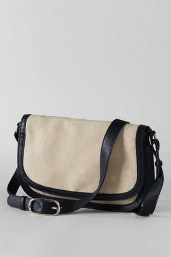 Women's Linen and Leather Lady Bag