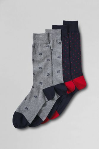 Men's Cotton Oxford Stripe Dress Socks