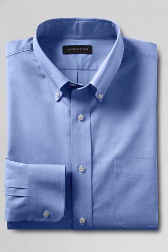 Men's Tall Traditional Fit Pinpoint Buttondown Shirt - Blue Jay, 17H37