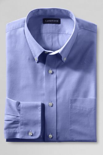 Men's Tailored Fit 40's Solid End-on-End Buttondown Dress Shirt