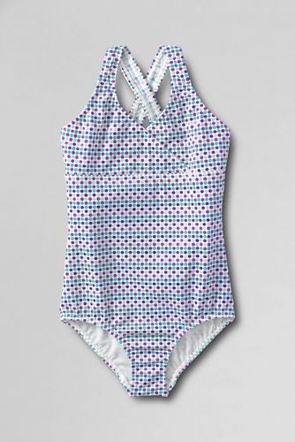 Girls' Smart Swim Crossover One Piece Swimsuit