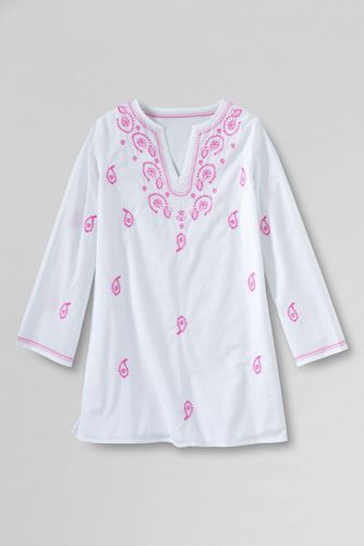 Girls' Woven Pattern Tunic Cover-up