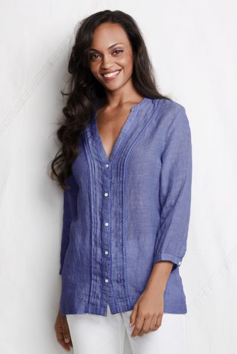 Women's Bracelet Sleeve Linen Crochet Trim Tunic