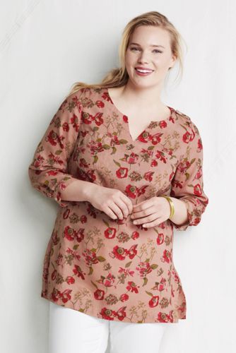 Women's Bracelet Sleeve Pattern 2-pocket Linen Tunic