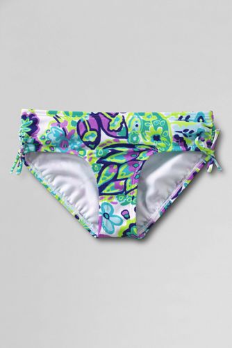  Little Girls' Butterfly Gardens Ruched Side-tie Tankini Bottoms 