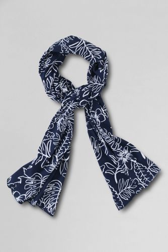 Girls' Knit Pattern Scarf - Midnight Navy Floral,