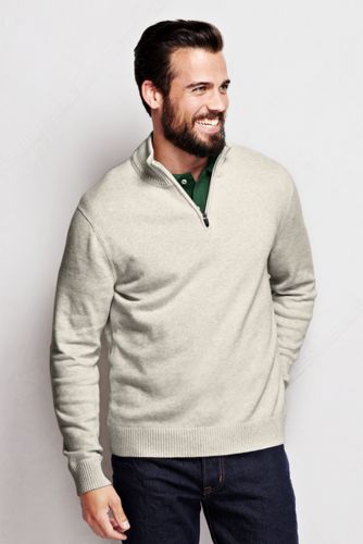 Men's Long Sleeve Half-zip Elbow Patch Active Sweater