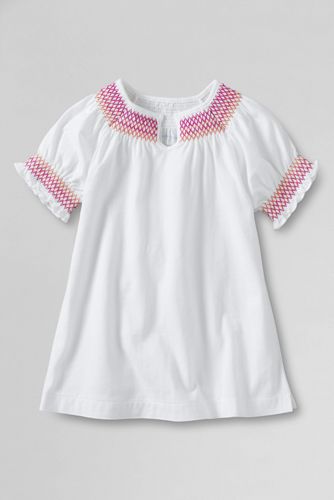 Girls' Smocked Neck T-shirt
