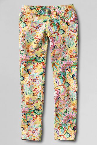 Girls' Pattern 5-pocket Denim Jeans