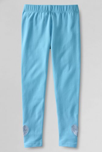  Girls' Sequin Heart Hem Legging
