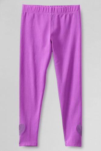  Girls' Sequin Heart Hem Legging