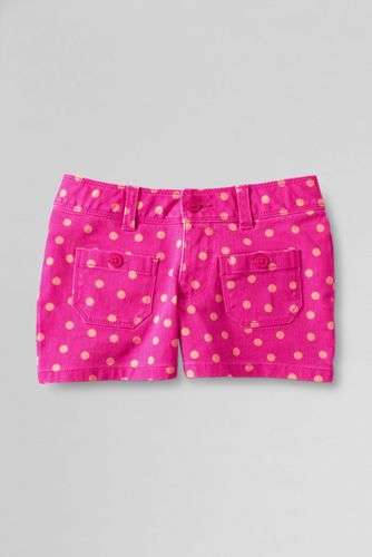 Girls' Print Twill Patch Pocket Shorts