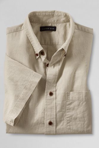 Men's Short Sleeve Cotton Linen Shirt