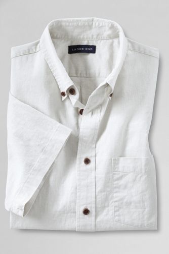 Men's Short Sleeve Cotton Linen Shirt