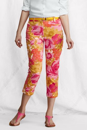 Women's Floral Cropped Stretch Chinos 