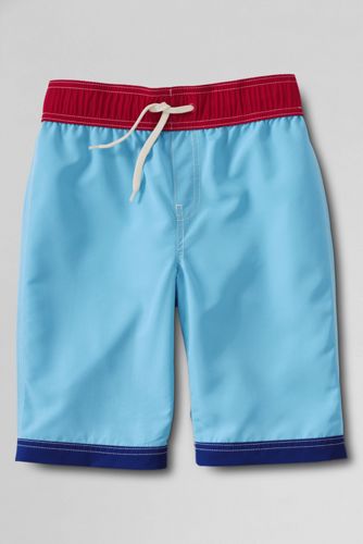 Boys' Contrast Solid Swim Trunks