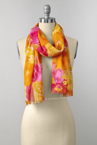 Women's Cotton Voile Oversized Floral Scarf