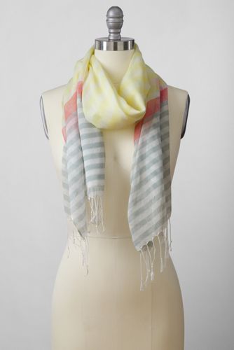 Women's Cotton Voile Multi Stripe Scarf