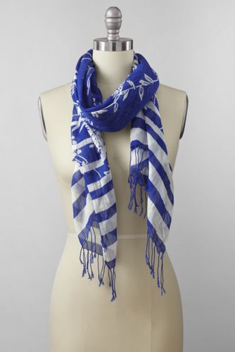 Women's Cotton Voile Variegated Floral Scarf