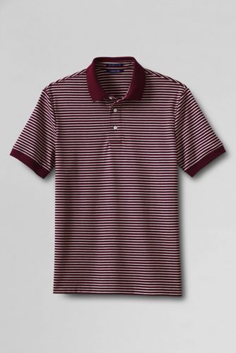 【ランズエンド LANDS' END】メンズ・スーピマ・インターロック・ポロ/ストライプ/半袖 ランズエンド
