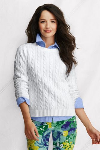 Women's Long Sleeve New Drifter Cable Crew Sweater