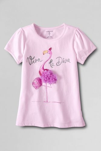 Girls' Short Sleeve Picot Edge Viva Flamingo Graphic T-shirt