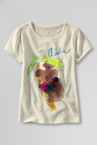 Girls' Short Sleeve Picot Edge Koala Graphic T-shirt