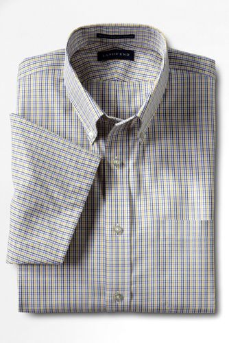 Men's Short Sleeve Traditional Fit Pattern No Iron Pinpoint Buttondown Shirt