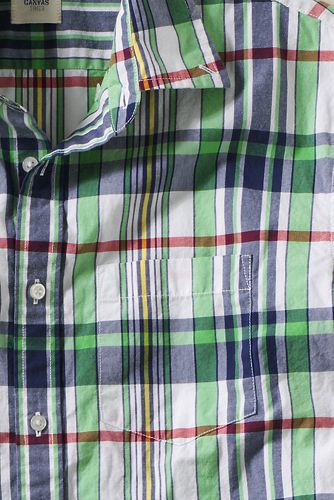 Men's Short Sleeve Plaid Poplin Shirt