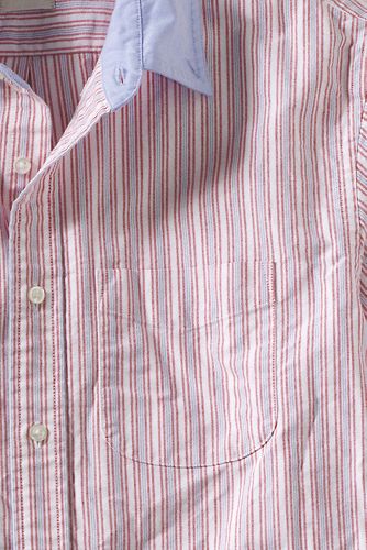 Men's Short Sleeve Contrast Colored Oxford Shirt