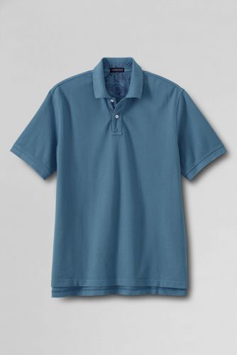 Men's Short Sleeve Garment Dyed Mesh Polo