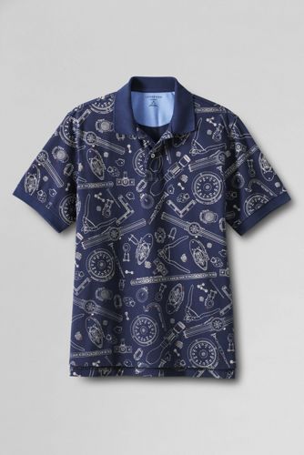 Men's Short Sleeve Print Banded Mesh Polo