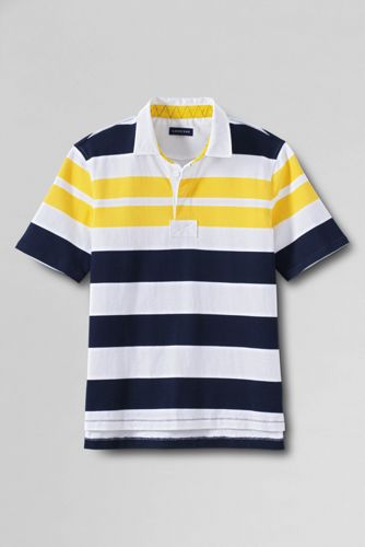 Men's Short Sleeve Yarn Dyed Stripe Rugby