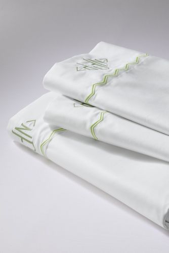 400-count Embroidered Chevron Sheet Set or Pillowcase