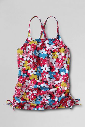 Girls' Cape May Cutie Gathered Side-tie Tankini Top