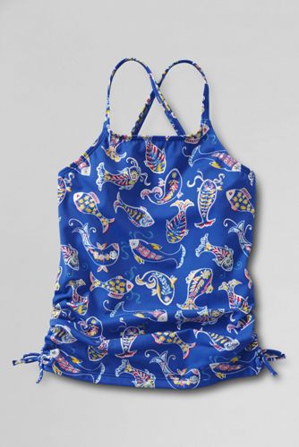 Girls' Cape May Cutie Gathered Side-tie Tankini Top