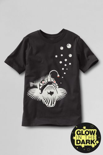 Boys' Short Sleeve Glow-in-the-dark Fish Graphic T-shirt