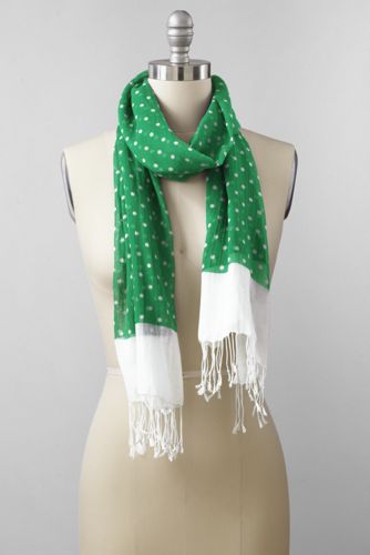 Women's Cotton Voile Oblong Dot Scarf